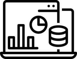 Black line icon for data base vector