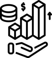 Black line icon for profit vector