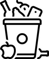 Black line icon for waste vector