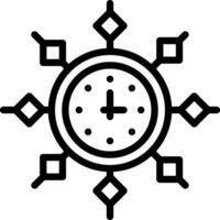 Black line icon for clock vector