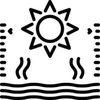 Black line icon for warming vector