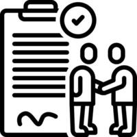 Black line icon for agreement vector