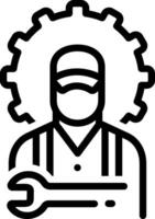 Black line icon for technician vector