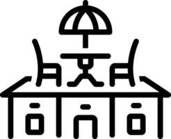 Black line icon for terrace vector