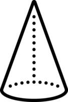 Black line icon for cone vector