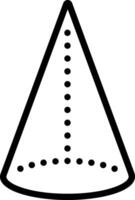 Black line icon for cone vector