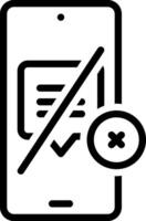 Black line icon for disable vector