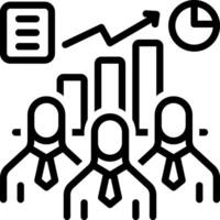 Black line icon for teamwork vector