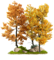 Schnitt aus Natur Herbst wild Landschaftsbau Komposition Design 3d Rendern Datei png