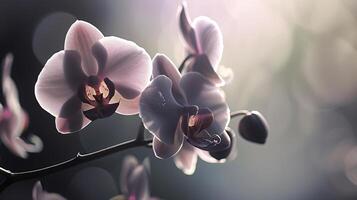 enchanting world of flora, a delicate colored orchid in full bloom photo