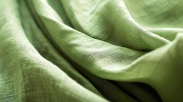 the tactile charm of a colored fabric textures, with a focus on neatly folded linen photo