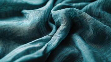 the tactile charm of a colored fabric textures, with a focus on neatly folded linen photo