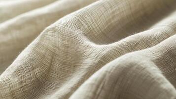 the tactile charm of a colored fabric textures, with a focus on neatly folded linen photo