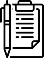 Black line icon for note vector