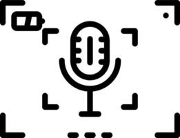 Black line icon for recordings vector