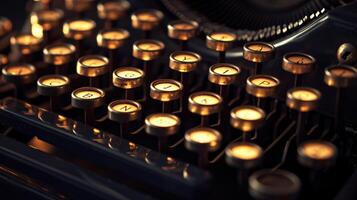 a vintage typewriter, bathed in soft, directional light photo