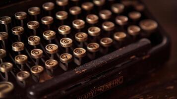 a vintage typewriter, bathed in soft, directional light photo