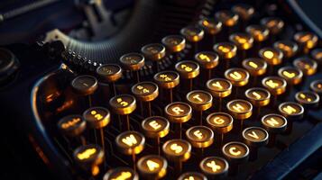 a vintage typewriter, bathed in soft, directional light photo