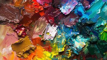 the tactile allure of an artist's palette, adorned with an array of vibrant paints photo