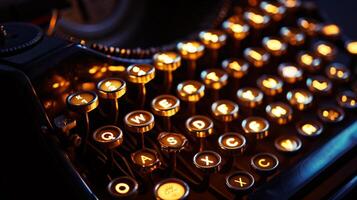 a vintage typewriter, bathed in soft, directional light photo