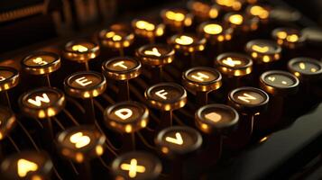 a vintage typewriter, bathed in soft, directional light photo