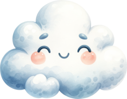 Adorable Smiling Cloud Cartoon Illustration png