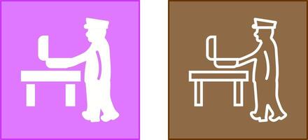 Guard Checking Briefcase Icon vector