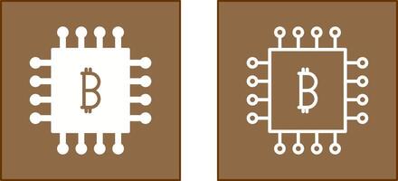 Bitcoin Chip Icon vector