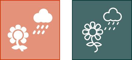 Flower with rain Icon vector