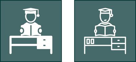 Studying on Desk II Icon vector