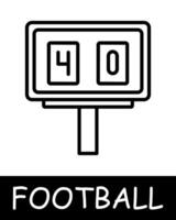 Scoreboard, football icon. Strategy, count, score, outdoor activity, useful hobby, recreation, sports equipment and leisure activity. Healthy lifestyle concept. vector