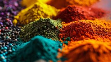 an assortment of whole spices, arranged in harmonious chaos photo