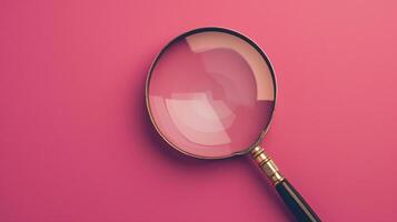 A single antique magnifying glass, placed against a muted colored background, symbolizes curiosity and discovery photo