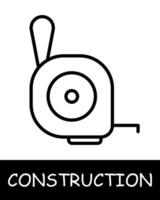 Construction, technology icon. Construction equipment, ruler, device, simplicity, silhouette, building. Industrial machinery, heavy duty vehicles, and tools for construction projects concept. vector