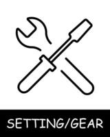 Screwdriver and wrench icon. Tools, repairs, services, tuning, offer users the ability to customize their experience on the platform. Assistance in adjustments and optimization. vector