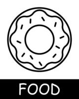 Donut. Pastry with sprinkles and cream on top, layers, delicacy, dessert, gourmet craftsmanship, culinary creativity, simplicity, silhouette, snack, gourmet food. Delicious and unusual food concept. vector