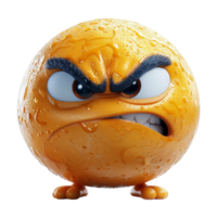 emoticon with angry facial expression, png