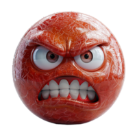 rouge émoticône avec en colère faciale expression, png