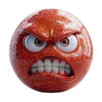 red emoticon with angry facial expression, png