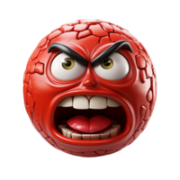 red emoticon with angry facial expression, png