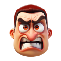 red emoticon with angry facial expression, png