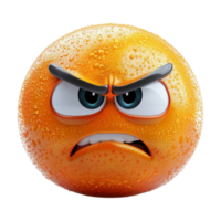 emoticon with angry facial expression, png