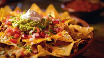 a delectable display of nachos generously coated in zesty jalapeno cheese photo