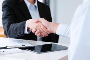 Professional Handshake Over Business Deal photo
