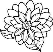 a drawing of a lotus flower with leaves and leaves vector