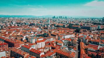 Aerial view Milan, Italy, Lombardy by drone photo