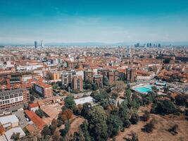 Aerial view Milan, Italy, Lombardy by drone photo