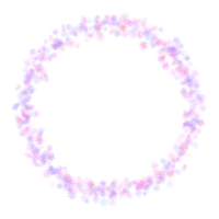 Pink and Purple Floral Circle Border png