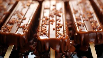 Chocolate Popsicle ice stick dessert vegetable on summer time photo