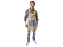 Person in apron with househusband's job- png